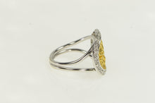 Load image into Gallery viewer, 18K Ornate Diamond Halo Textured Statement Ring Yellow Gold