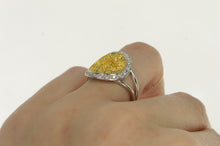 Load image into Gallery viewer, 18K Ornate Diamond Halo Textured Statement Ring Yellow Gold