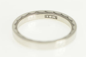 18K Tacori 2.9mm Designer Scalloped Wedding Band Ring White Gold