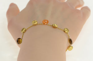 18K Marco Bicego Tear Drop Quartz Citrine Bracelet 7" Yellow Gold