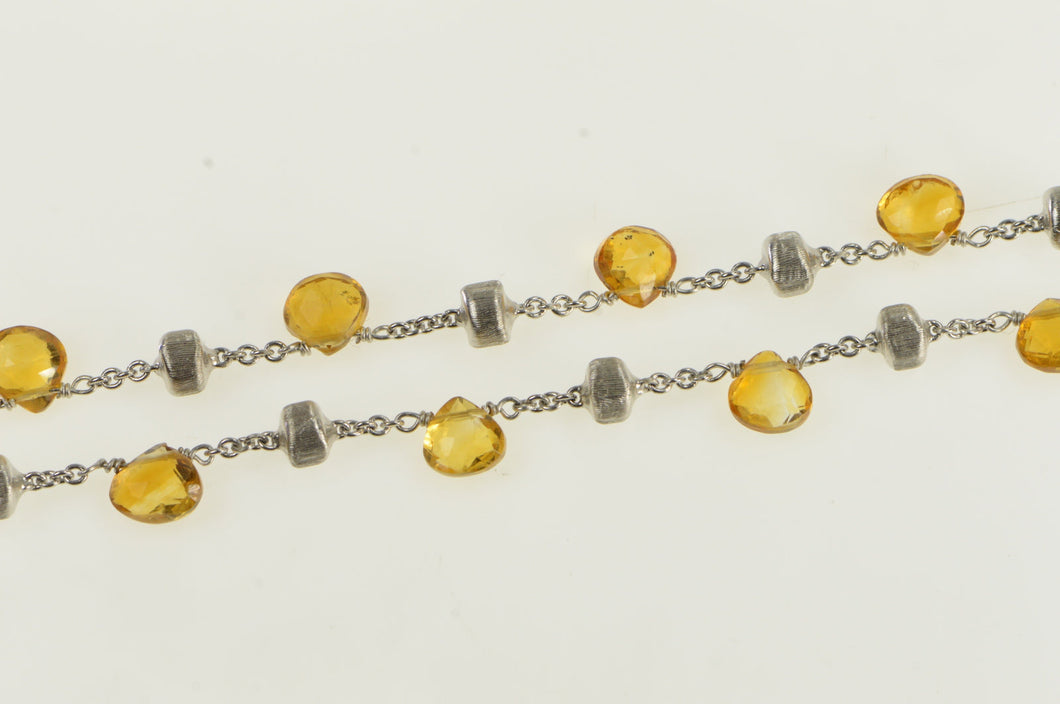 18K Marco Bicego Paradise Citrine Chain Designer Necklace 15.5