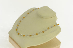 18K Marco Bicego Paradise Citrine Chain Designer Necklace 15.5" White Gold