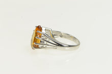 Load image into Gallery viewer, 14K Pear Cut Citrine Solitaire Vintage Cocktail Ring White Gold