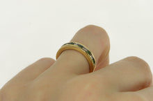 Load image into Gallery viewer, 14K Diamond Emerald Vintage Wedding Band Ring Yellow Gold