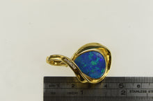 Load image into Gallery viewer, 18K Natural Black Opal Diamond Loop Statement Pendant Yellow Gold