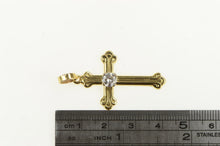 Load image into Gallery viewer, 14K 0.60 Ct Diamond Ornate Cross Christian Pendant Yellow Gold