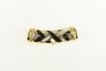 Load image into Gallery viewer, 14K Asch Grossbardt Diamond Woven Onyx Inlay Pendant Yellow Gold