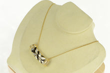 Load image into Gallery viewer, 14K Asch Grossbardt Diamond Woven Onyx Inlay Pendant Yellow Gold