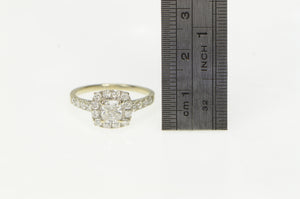 14K 1.81 Ctw Cushion Diamond Halo Engagement Ring White Gold