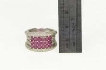 Load image into Gallery viewer, 18K 2.50 Ctw Natural Ruby Diamond Cluster Layer Ring White Gold