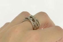 Load image into Gallery viewer, 14K 1.00 Ctw Diamond Criss Cross Layered Band Ring White Gold