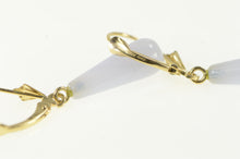 Load image into Gallery viewer, 14K Carved Lace Agate Drop Dangle Vintage Earrings Yellow Gold