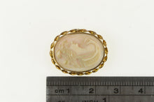 Load image into Gallery viewer, 14K Vintage Carved Shell Cameo Statement Pendant/Pin Yellow Gold