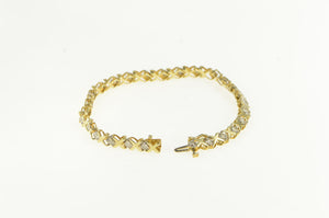 10K 1.62 Ctw Diamond Vintage Classic Tennis Bracelet 7.25" Yellow Gold