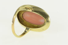 Load image into Gallery viewer, 14K Victorian Coral Carved Cameo Engraved Oval Ring Yellow Gold