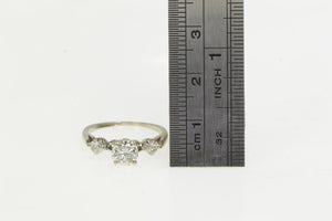 14K 0.84 Ctw 1950's Classic Diamond Engagement Ring White Gold