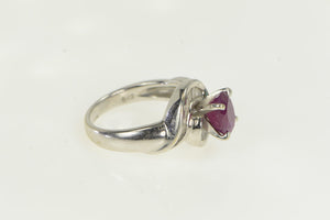 18K 2.60 Ctw Natural Ruby Baguette F, VS Diamond Ring White Gold