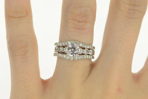 Platinum 2.30 Ctw Diamond Engagement Bridal Set Ring