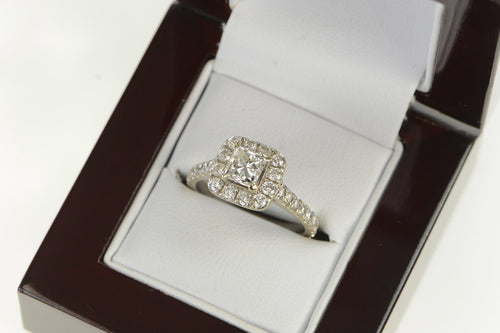 14K 1.68 Ctw Princess Diamond Halo Engagement Ring White Gold