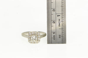 14K 1.68 Ctw Princess Diamond Halo Engagement Ring White Gold