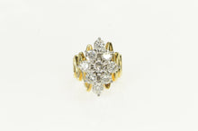 Load image into Gallery viewer, 14K 3.50 Ctw Diamond Cluster Zig Zag Statement Ring Yellow Gold