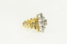 Load image into Gallery viewer, 14K 3.50 Ctw Diamond Cluster Zig Zag Statement Ring Yellow Gold