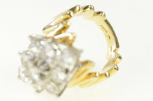 Load image into Gallery viewer, 14K 3.50 Ctw Diamond Cluster Zig Zag Statement Ring Yellow Gold