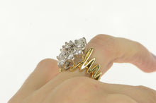 Load image into Gallery viewer, 14K 3.50 Ctw Diamond Cluster Zig Zag Statement Ring Yellow Gold