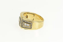 Load image into Gallery viewer, 10K 0.84 Ctw Cognac Diamond Squared Statement Ring Yellow Gold