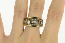 Load image into Gallery viewer, 10K 0.84 Ctw Cognac Diamond Squared Statement Ring Yellow Gold