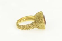 Load image into Gallery viewer, 18K Oval Citrine Diamond Halo Elaborate Textured Ring Yellow Gold