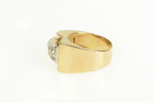 Load image into Gallery viewer, 14K Art Deco Diamond Sapphire Ruby Buckle Ring Yellow Gold