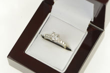 Load image into Gallery viewer, 14K 1950&#39;s 0.80 Ctw Diamond Engagement Ring White Gold