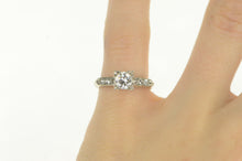 Load image into Gallery viewer, 14K 1950&#39;s 0.80 Ctw Diamond Engagement Ring White Gold