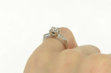 Load image into Gallery viewer, 14K 1950&#39;s 0.80 Ctw Diamond Engagement Ring White Gold