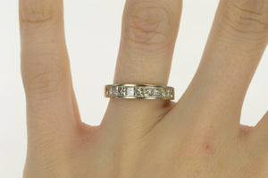 14K 1.00 Ctw Diamond Princess Wedding Band Ring White Gold
