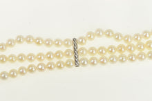 Load image into Gallery viewer, 14K 1940&#39;s Diamond Pearl Ornate Swirl Layered Bracelet 8&quot; White Gold