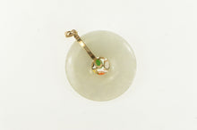 Load image into Gallery viewer, 14K Jadeite Palm Tree Cluster Tropical Motif Pendant Yellow Gold