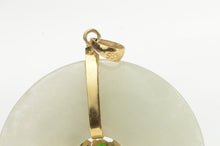 Load image into Gallery viewer, 14K Jadeite Palm Tree Cluster Tropical Motif Pendant Yellow Gold