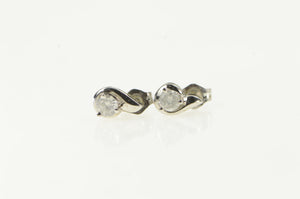 10K 0.30 Ctw Diamond Classic Simple Stud Earrings White Gold