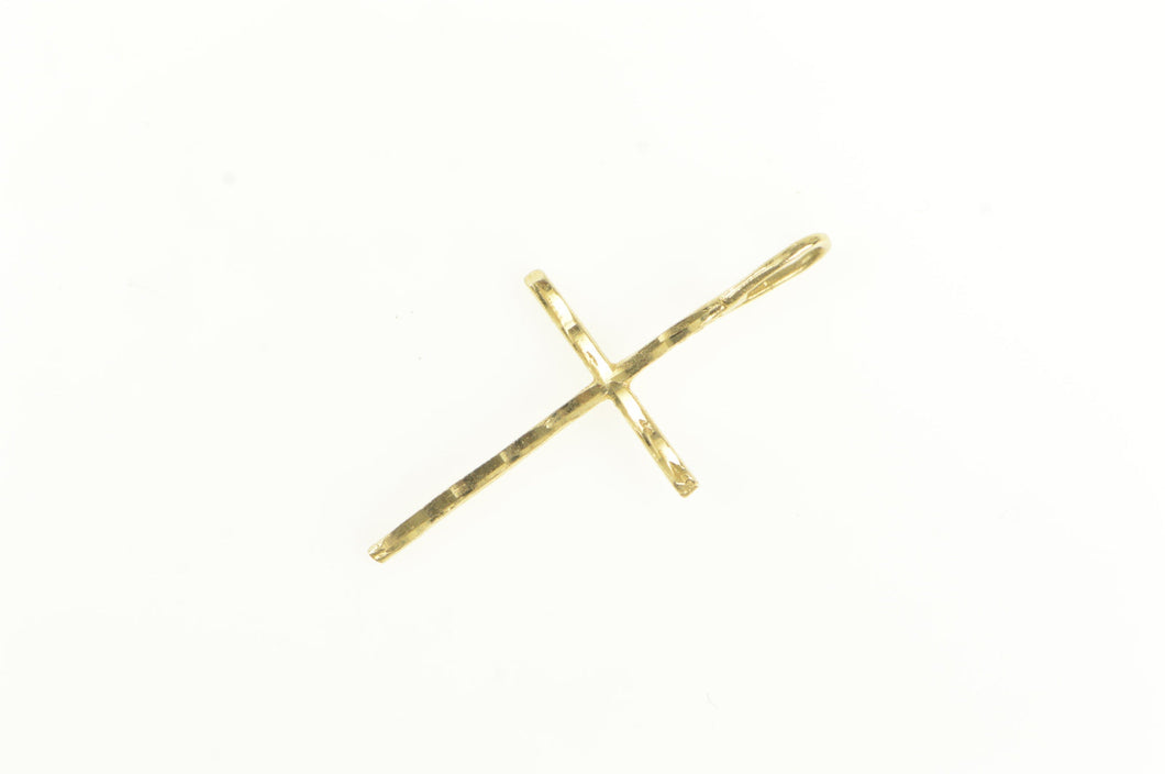 14K Retro Vintage Cross Christian Symbol Pendant Yellow Gold