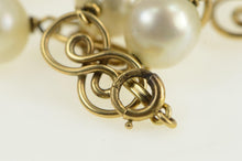 Load image into Gallery viewer, 14K Pearl Vintage Swirl Vintage Statement Bracelet 7.75&quot; Yellow Gold