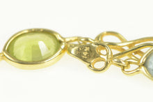 Load image into Gallery viewer, 14K Amethyst Citrine Topaz Peridot Chain Bracelet 7&quot; Yellow Gold