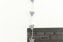 Load image into Gallery viewer, 14K Tanzanite Cluster Triangle Wavy Link Bracelet 6.75&quot; White Gold