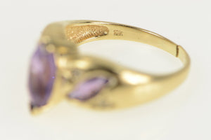 10K Marquise Amethyst Diamond Accent Ring Yellow Gold