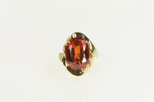 Load image into Gallery viewer, 10K Oval Hessonite Garnet Swirl Cocktail Ring Yellow Gold