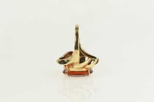 10K Oval Hessonite Garnet Swirl Cocktail Ring Yellow Gold