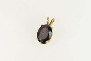 14K Oval Tourmaline Solitaire Statement Pendant Yellow Gold