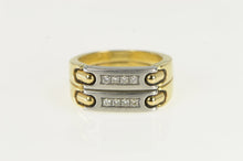 Load image into Gallery viewer, 18K Pequignet Diamond Platinum Chain Ring Yellow Gold