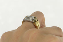 Load image into Gallery viewer, 18K Pequignet Diamond Platinum Chain Ring Yellow Gold